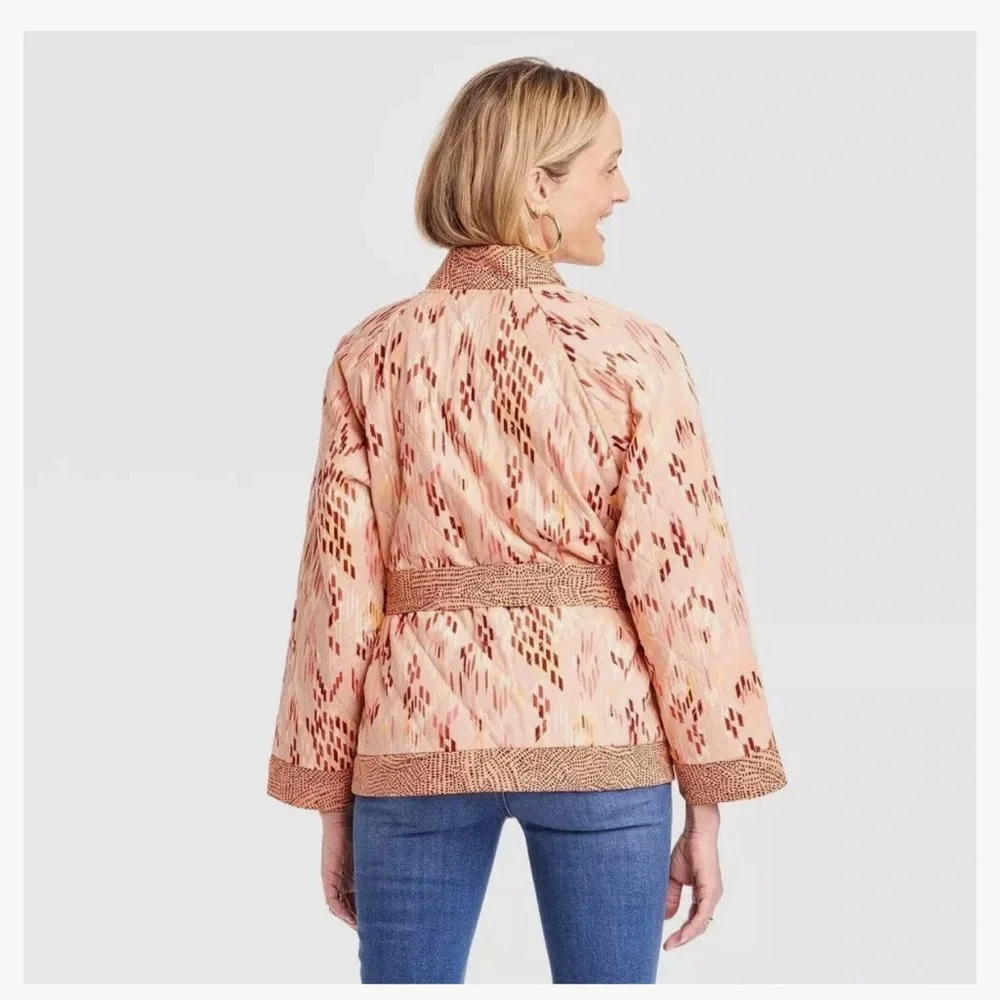 Knox Rose kimono style belted quilted jacket top - Picture 2 of 5